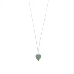 CUARZOS & ANGELES - COLLAR EN HILO JADE EN CORAZON
