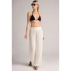 TOUCHE BALNEAIRE - Pantalón amplio con cintura en elástico Color Marfil