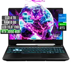ASUS - TUF INTEL CORE I5-12500H RTX 3050 4GB SSD 4TB RAM 8GB LED 15,6 FHD 144Hz