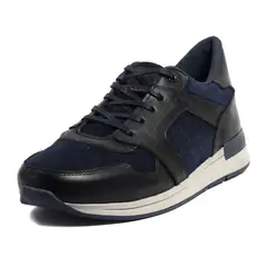 VIAR - Tenis en Cuero Para Hombre Erick03 Negro X Azul