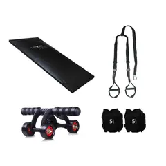 LAVEF - Colchoneta+pesas tobilleras+correa suspension+ rueda abdomin