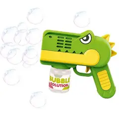 GENERICO - Pistola Burbujas Dinosaurio Rex Automática Juguete + Liquido