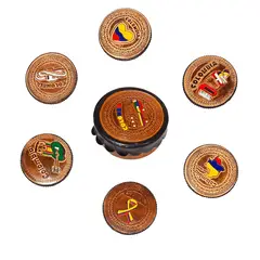 GENERICO - Portavasos X 6 Unidades Artesanías Colombiana Cuero Regalo
