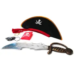 GENERICO - Combo Accesorios Para Disfraz Pirata Infantil ParcheSombrero