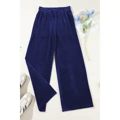 GENERICO - Pantalon Palazzo Terciopelo Con Bolsillos
