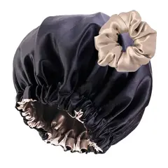GENERICO - Gorro de Seda Satín Premium Doble Faz Antifrizz & Scrunchie