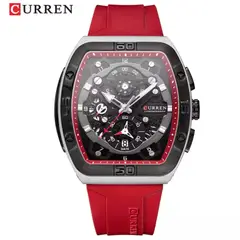 CURREN - Reloj Modelo 8443 Deportivo Casual - Rojo