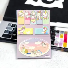 GENERICO - Post-it Notas Adhesivas Kawaii Unicornios Lila