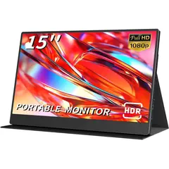 GENERICO - Monitor Portátil 15 Pulgadas Fhd 1080p Usb C Hdmi Ips PS4/5