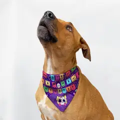 GENERICO - Pañoletas de Halloween para Mascotas Talla L- Catrina