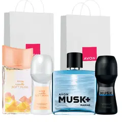 AVON - Kit Perfume Soft Musk Vanilla + Musk Marine + 2 desodorantes
