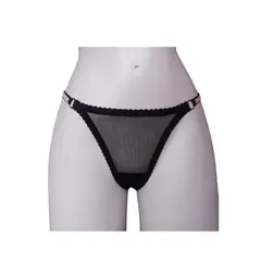 GENERICO - Tanga hilo Negra con brillos ropa interior sensual