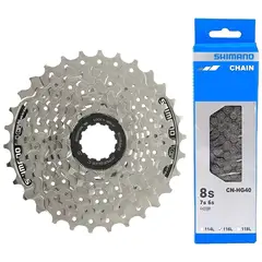 SHIMANO - Pacha + Cadenilla Cassette 8v 11-30 Piñon Bicicleta