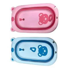 GENERICO - Bañera Bebés Plegable Tina Oso Portátil Baño Recién Nacidos