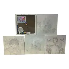 GENERICO - Kit Lienzo Cuadro Mediano Pinturas Acuarelas Niños Paleta