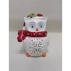 GENERICO - Pebetero De Mesa Antiguo Búho Navidad En Porcelana Usa