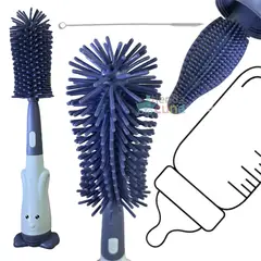 BOOGY - Cepillo 3 en 1 para biberones teteros chupos bebe Azul