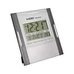 KADIO - Reloj Pared Kd3810 Escritorio Termómetro - Borde Plateado
