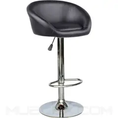 GENERICO - Silla Tipo Bar Alta Con Espaldar Cromada Descansa Pies Negra