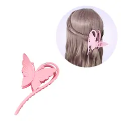GENERICO - Maxi Pinza Gancho Caimán Mariposa Rosada Para Cabello