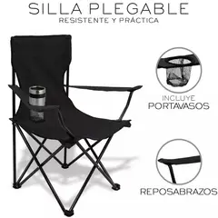 ONE PIXEL - Silla Plegable Playa Camping Incluye Funda Y Porta Vaso