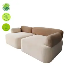 GENERICO - Sofá Luciana en tela amigable con las mascotas color beige y café