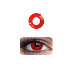 GENERICO - Lentes De Contacto Fantasía Con Porta Lentes MY04 ROJO