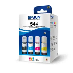 EPSON - Botellas de Tinta Ecofit Color Negro Cian Magenta y Amarillo T544 4 unidades
