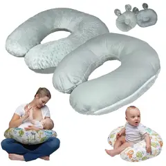 GENERICO - Almohada cojín de lactancia materna multiusos GRIS