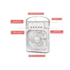 GENERICO - Ventilador Enfriador Humidificador Aire Led Difusor Mnv-x1