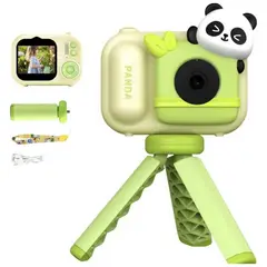 ONE PIXEL - Cámara Infantil Digital Full HD Con Tripode Verde Oso Panda