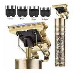 GENERICO - Máquina Profesional Corta Patilla Barba Pelo Vintage Color Dorado