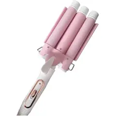 DANKI - Rizador 8008 Cabello Ondulador Pinza 3 Tubos Encrespador Ondas Rosa