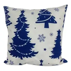 DIMATEX LEON - Funda Cojín Navideño Decoración Navidad 45x45cm ÁrbolAzul