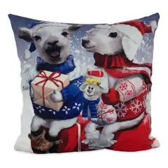 DIMATEX LEON - Funda Cojín Navideño Decoración Navidad 45x45cm Ovejas