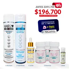 HAIR2YOU - Tratamiento completo contra la caída x 3 Vitaminas