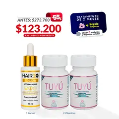 HAIR2YOU - Tratamiento contra la caída del cabello x 2 Vitaminas + Loción capilar