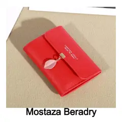 B DE BOLSILLO - BILLETERA ROJA FINA PARA MUJER DISENO ELEGANTE SOFISTICADO