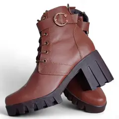 CALZADO CON ALTURA MONSERRATE - Botin en CUERO para Mujer MoreLiber by Monserrate Ref Perla Miel