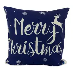 DIMATEX LEON - Cojín Navideño Decoración Navidad + Relleno 45x45cm FelizNAzul