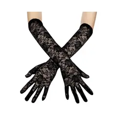 GENERICO - Guantes en encaje negro o blanco disfraz