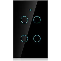 GENERICO - Switch Interruptor Wifi Sin Neutro 4 Vias Alexa , Google