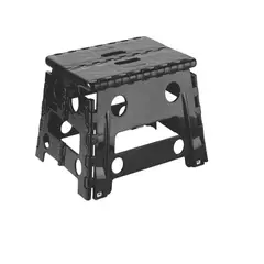 VANYPLAS - Butaquito Plegable Pequeño Plástico Negro