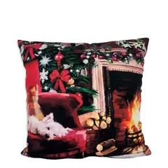 DIMATEX LEON - Cojín Navideño Decoración Navidad + Relleno 45x45cm Fogata