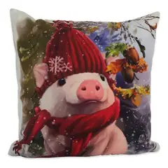 DIMATEX LEON - Cojín Navideño Decoración Navidad + Relleno 45x45cm Cerdito