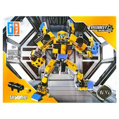 JUGANDO Y EDUCANDO - Juguete Robot De Construcción Con 203 Piezas amarillo Para Niños