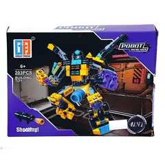 JUGANDO Y EDUCANDO - Juguete Robot De Construcción Con 203 Piezas Morado Para Niños