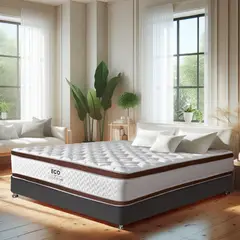 COCO HOME - Colchón Semidoble Firmeza Media Doble Pillow Ortopédico Resortado Coco ECO 120190.