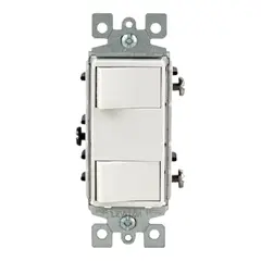 LEVITON - Interruptor doble puenteado Blanco 1754-W Decora