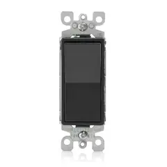 LEVITON - Interruptor sencillo Negro Decora 5601-2E